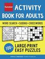 Funster Activity Book for Adults  Word Search Sudoku Crosswords 100 LargePrint Easy Puzzles