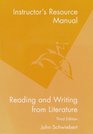 Instructor's Resource Manual  Reading and Writing from Literature  3rd Edition