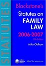 Blackstone's Statutes on Family Law 20062007