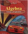 Algebra Concepts and Applications Teacher's Wraparound Edition Glencoe Mathematics