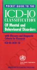 Pocket Guide to the Icd10 Classification of Mental and Behavioural Disorders With Glossary and Diagnostic Criteria for Research Icd10  Dcr10