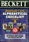 Baseball Card Alphabetical Checklist No 7