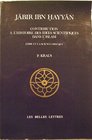 Jabir Ibn Hayyan Contribution a l'histoire des idees scientifiques dans l'Islam  Jabir et la science grecque