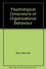 Psychological Dimensions of Organizational Behaviour