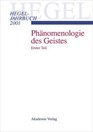 Hegel Jahrbuch 2001 Phnomenologie des Geistes 1