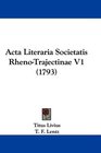 Acta Literaria Societatis RhenoTrajectinae V1