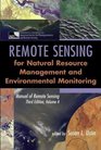 Manual of Remote Sensing Remote Sensing  for Natural Resource Management and Environmental Monitoring