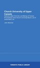 Church University of Upper Canada Pastoral Letter From the Lord Bishop of Toronto Proceedings of the Church University Board List of Subscribers C