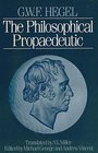 The Philosophical Propaedeutic