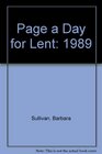Page a Day for Lent 1989