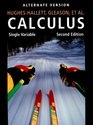 Calculus  Single Variable 2nd Edition Alternate Version