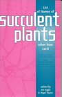 List of Names of Succulent Plants other than Cacti from Repertorium Plantarum Succulentarum 19501992