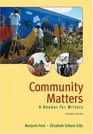 Community Matters  A Reader for Writers