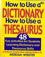 How to Use a Dictionary How to Use a Thesaurus 48 Fun Activities for Students Learning Dictionary and Thesaurus Skills