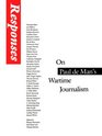 Responses On Paul De Man's Wartime Journalism