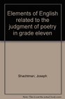 Elements of English related to the judgment of poetry in grade eleven