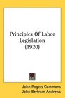 Principles Of Labor Legislation