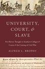 University Court and Slave ProSlavery Thought in Southern Colleges and Courts and the Coming of Civil War