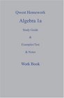 Qwest Homework Algebra I A Study Guide and Example/Test and Note Workbook