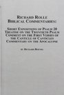 Richard Rolle  Biblical Commentaries