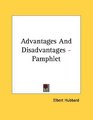 Advantages And Disadvantages  Pamphlet
