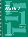 Saxon Math 1 An Incremental Development Home Study Teacher's Edition
