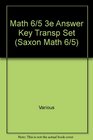Math 6/5 3e Answer Key Transp Set