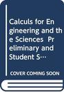 Calculs for Engineering and the Sciences Vol 1 Preliminary and S/S/M PKG