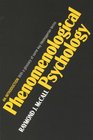 Phenomenological Psychology An Introduction  With a Glossary of Some Key Heideggerian Terms