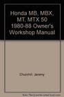 Haynes Honda MBMt50 Owners Workshop Manual 8088