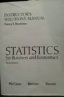 Statistics for Business and Economics Instructors Solutions Manual