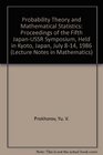Probability Theory and Mathematical Statistics Proceedings of the Fifth JapanUSSR Symposium Held in Kyoto Japan July 814 1986
