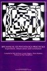 BPS Manual of Psychology Practicals Experiment Observation and Correlation