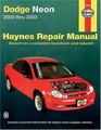 Haynes Repair Manual Dodge Neon 20002003