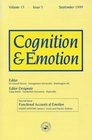 Functional Accounts of Emotion A Special Issue of the Journal Cognitiona and Emotion