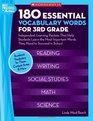180 Essential Vocabulary Words for 3rd Grade Independent Learning Packets That Help Students Learn the Most Important Words They Need to Succeed in School