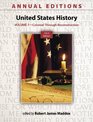 Annual Editions United States History Volume 1 Colonial through Reconstruction