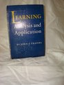 Learning Analysis and Application
