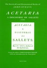 Acetaria a Discourse of Sallets The Rusticall and Economical Works of John Evelyn