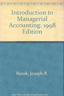 Introduction to Managerial Accounting 1998 Edition