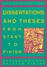Dissertations and Theses from Start to Finish Psychology and Related Fields