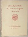 Chronological Tables of American Newspapers 16901820 Being a Tabular Guide to Holdings of Newspapers Published in America Through the Year 1820