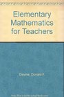 Elementary Mathematics for Teachers