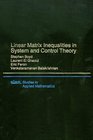 Linear Matrix Inequalities in System  Control Theory