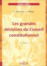 Les grandes decisions du Conseil constitutionnel