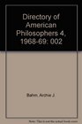 Directory of American Philosophers 4 196869
