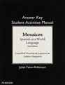 SAM Answer Key for Mosaicos Spanish as a World Language