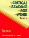 Critical Reading for Work Level M
