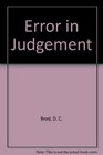 Error in Judgment (Quint McCauley, Bk 2)