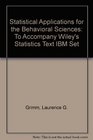 Statistical Applications for the Behavioral Sciences and Mystat Educational Software to Accompa